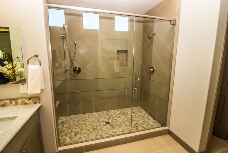 Open Shower with Large Tiles